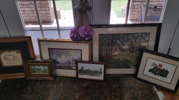 Various paintings, lithographs & etchings