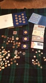 Random coins/medals from Franklin Mint, antique coins, silver coins, foreign coins