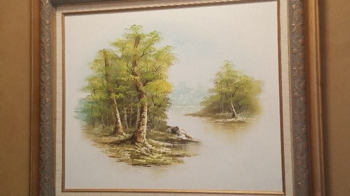 Oil painting signed Moncrief.  27 1/2" x 31 1/2" (framed).  Appraisal included