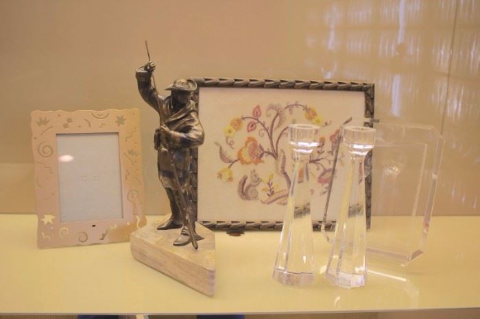 Photo Frames, Small Sculpture and Candlesticks
