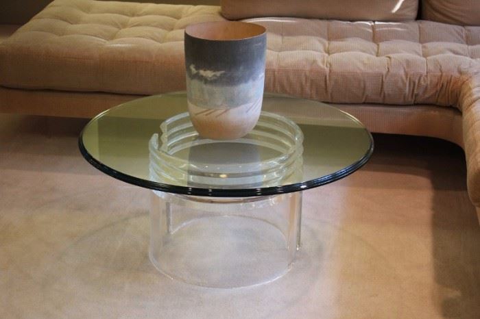 Round Coffee Table with Decorative
