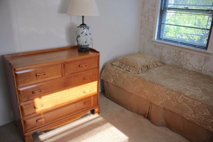 Twin Bed and Dresser with Lamp