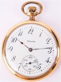 Lot 130 - Coin Illinois 15 Jewels Open Face Pocket Watch