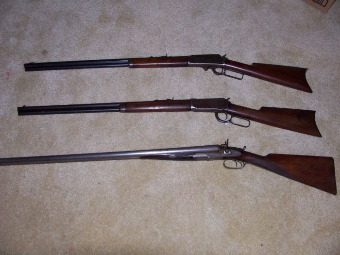 Marlin 32-40, Winchester 1894 32-40, Antique Remington & Sons Double Barrel Shotgun