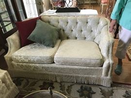 Beautiful White Love Seat  1 of 2