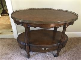 "White Fine Furniture" Oval Tea Cart