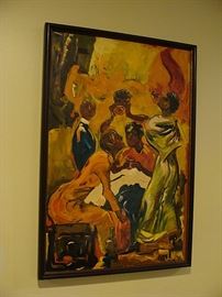 One of several 1940's-50's paintings-abstract figurative
