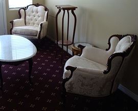 Pair of French Provincial carved chairs-restored