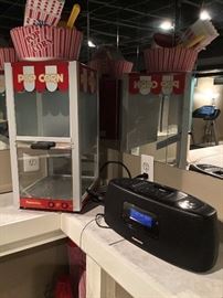 Popcorn machine and radio