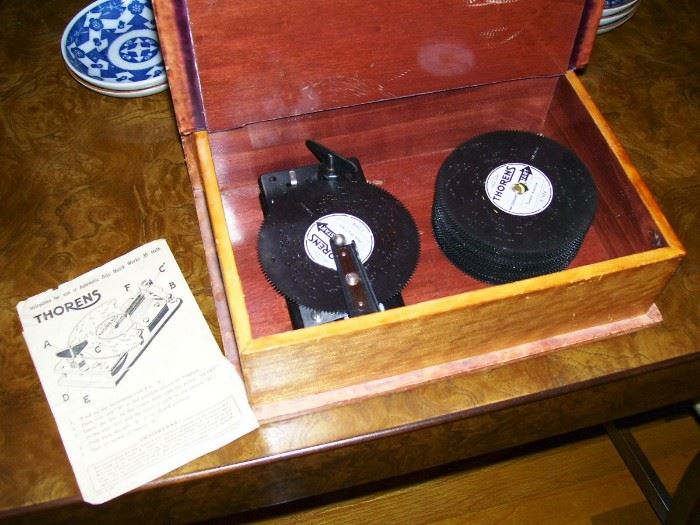 Thorens music box with many discs - working condition