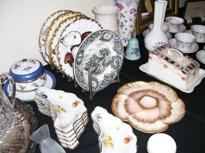 Lovely antique bric a brac of all types - antique oyster plates, etc