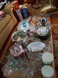 Glassware and other kitchen items