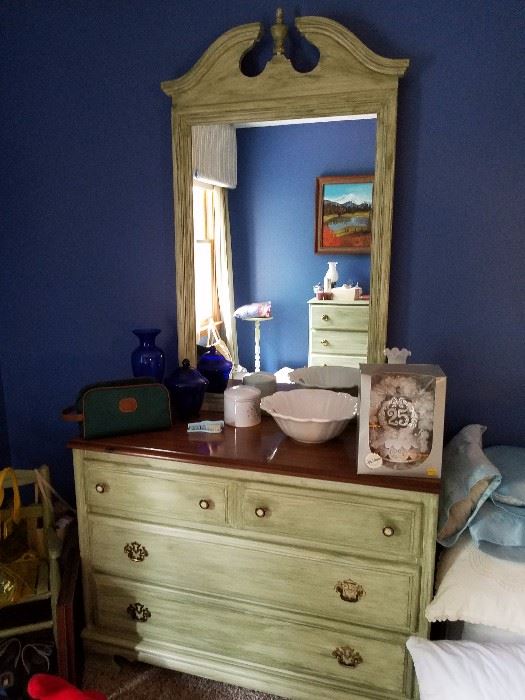 Painted Dresser with Mirror, matching bedroom furniture