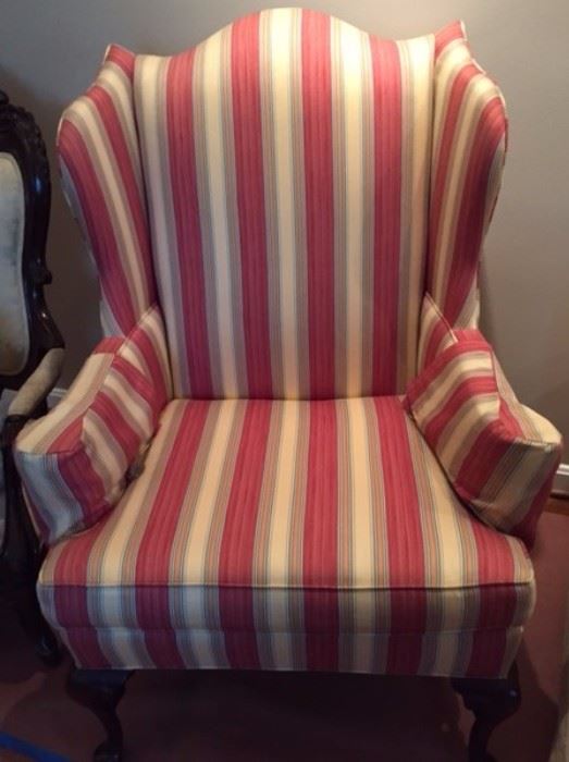 Matching Striped Armchairs.