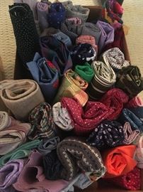 5 bins of fabric!! Solids, patterns, wool, cotton, and more!! 