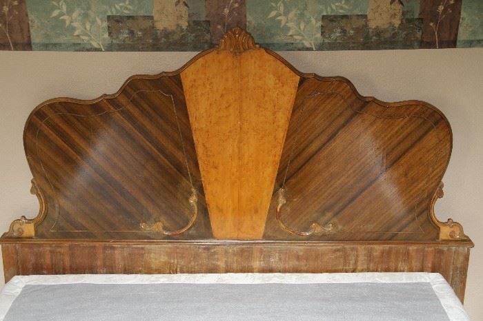 Antique Head board with matching dressers