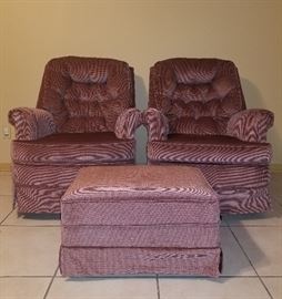 2 Chairs and Ottoman 