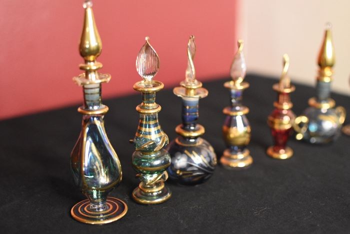 Vintage glass perfume bottles