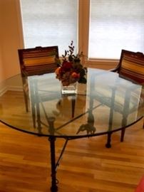 Glass Table and Upholstered Chairs