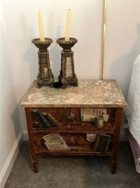 End Table and Candlesticks