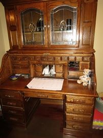 beautiful roll top desk with hutch and chair ( not shown in this picture )