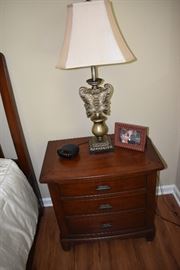  PAIR OF Cherry wood night stands was SOLD on line prior to the one day sale.    PAIR OF LAMPS WERE NOT SOLD AND STILL AVAILABLE 