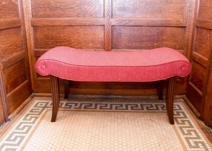 Vintage Reupholstered Hallway Bench