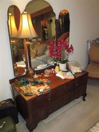 Antique Tri-fold Mirror Dresser