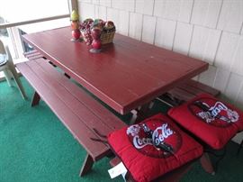 Picnic table and benches