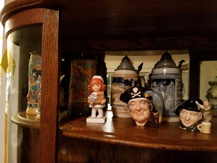 Hummel Goebel redhead, Royal Doulton toby character mugs, german steins - Gerz and others