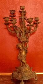19th c. Large French gilt figural candelabra 