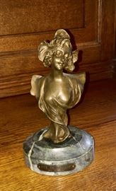 French bronze bust on marble