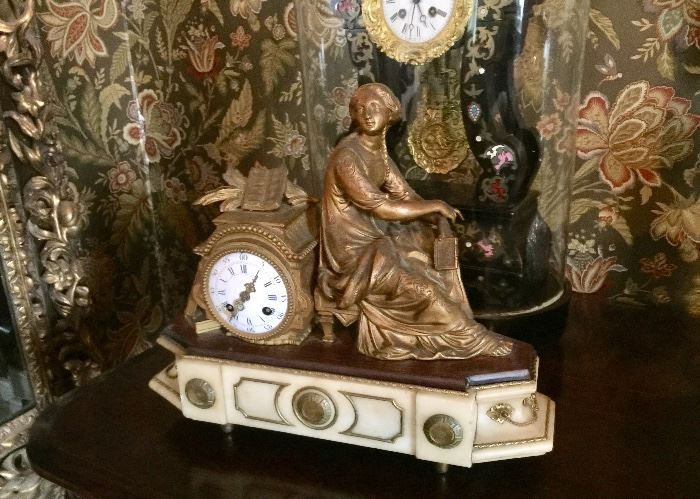 French marble figural clock