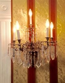 French figural wall sconce, one of pair