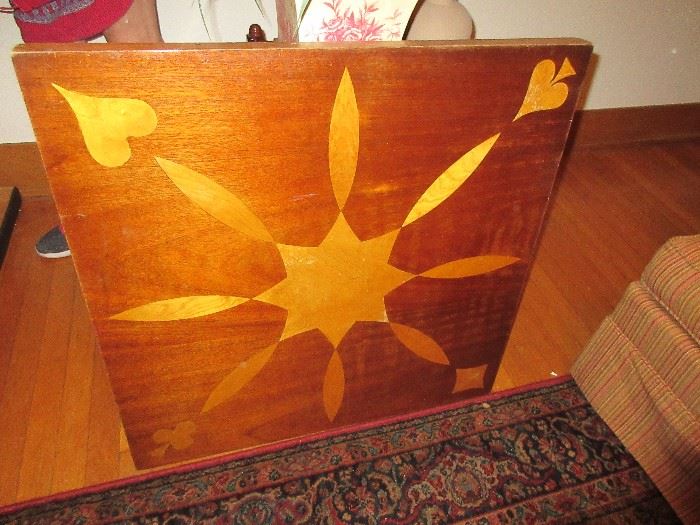 Vintage inlaid card table