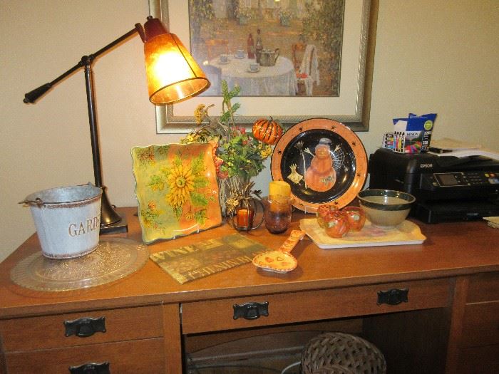 Fall decor and mission style desk