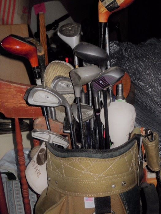 Antique Golf Clubs, Some with Wooden Shafts