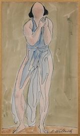 Abraham Walkowitz watercolor of Isadora Duncan