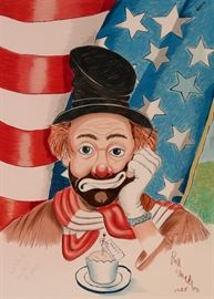 Red Skelton Color Lithograph