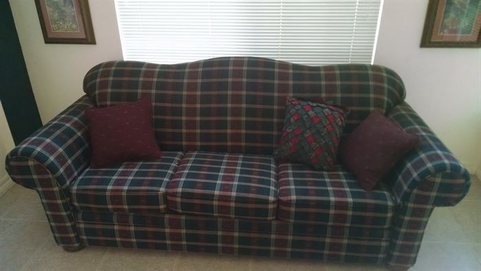 plaid sofa 100