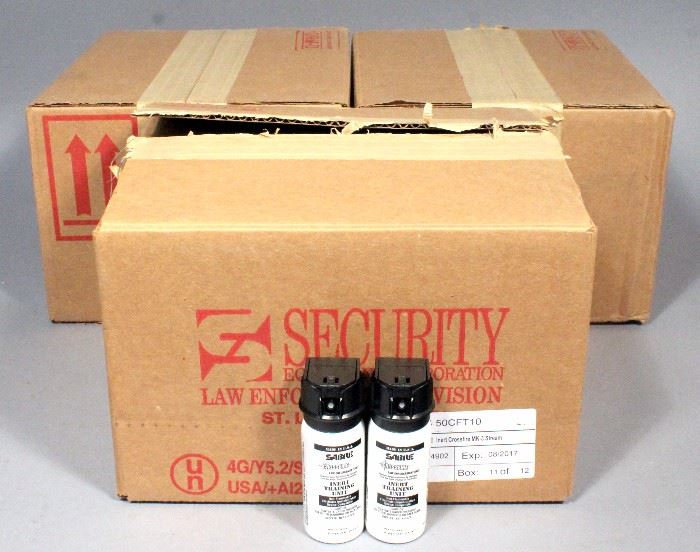 Sabre Inert Crossfire MK-3 Stream Practice Spray Canisters, Qty 75 (3 Cases), New Old Stock
