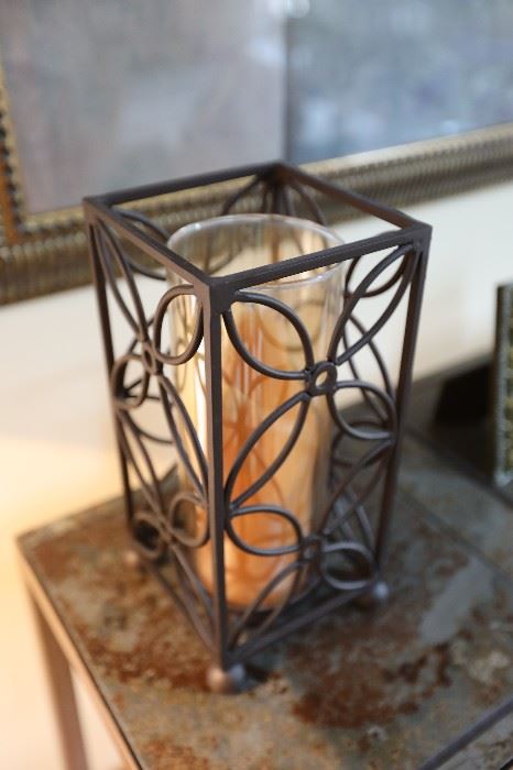 Glass Candle Holder, 10" Tall, Square

