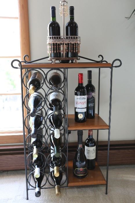 Wine Rack, 12 bottles + Shelves, 24"w x 12"W X 32"h; WINE NOT INCLUDED
