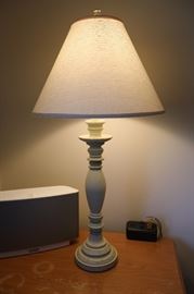 Table Lamp, Distressed Off-White Color, White, Lamp Shade, 33"h
