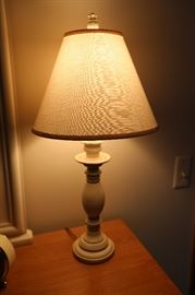 Table Lamp, Distressed Off-White Color, White, Lamp Shade, 23"h
