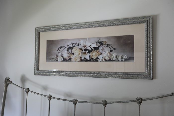 Framed Art, Flower Bouquet, 18.5"h x 43"w
