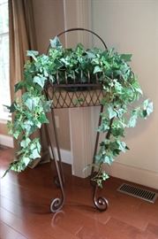 Artificial Plant in Iron Basket with Stand