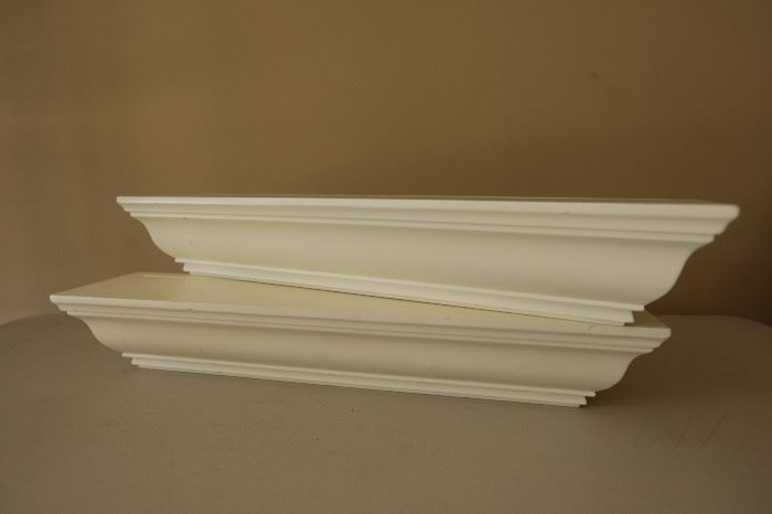 #7823     Crown Molding Wall Shelve (White)- Set of Two
