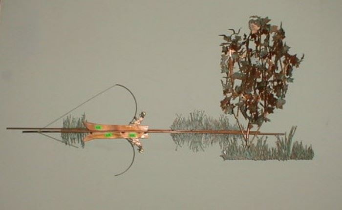 fisherman metal art sculpture