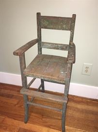 Antique youth chair, blue paint
